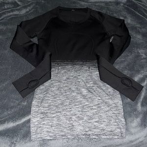 Black & gray lululemon long sleeve shirt